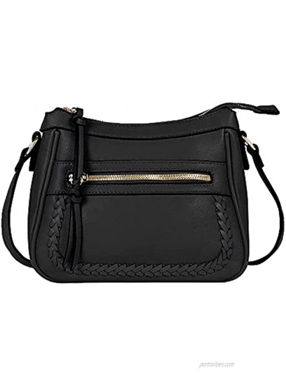 EMPERIA Elva Small Whipstitch Vegan Leather Crossbody Bags Shoulder Bag Purse Handbags for Women