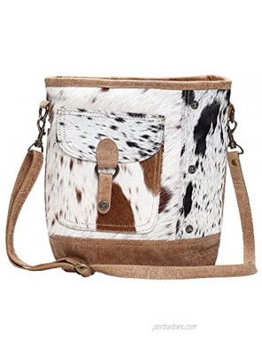 Genuine Hair-On Cowhide Leather Crossbody Bag with Front Pocket