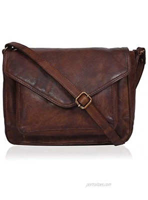 Genuine Leather Classic Flapover Crossbody Purse for Women Small Cute Tote Bag