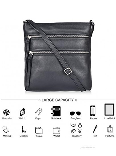Genuine Leather Crossover Bags for Women Crossbody Long Slim Slings for Women
