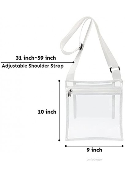 HULISEN Clear Crossbody Purse Bag Stadium Approved with Extra Inside Pocket
