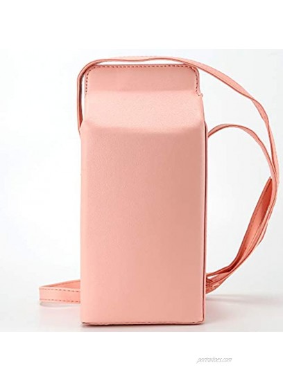 HXQ Chocolate Milk Box CrossBody Purse Bag,PU Phone Shoulder Wallet for Women Girl