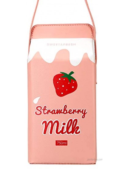 HXQ Chocolate Milk Box CrossBody Purse Bag,PU Phone Shoulder Wallet for Women Girl