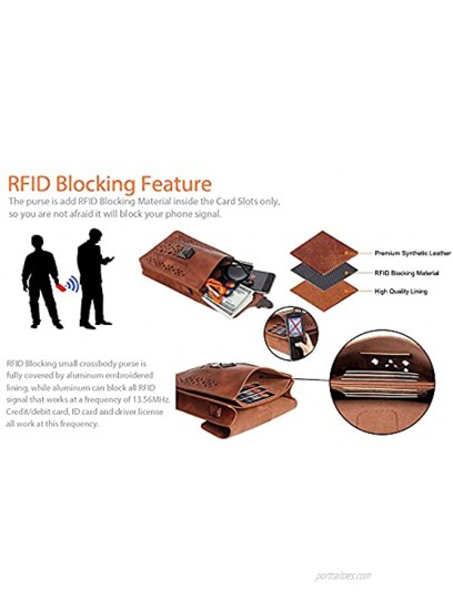 INICAT Minicat Women RFID Blocking Small Crossbody Bags Cell Phone Purse Built in Wallet