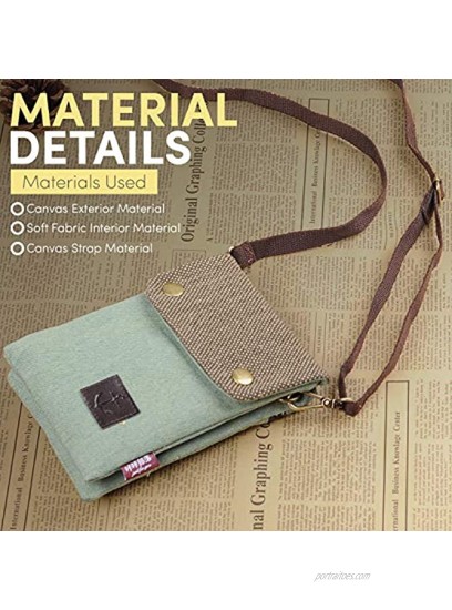 Katloo Small Crossbody Cellphone Purse Bag With Shoulder Strap,Cute Travel Pouch Womens Passport Phone Holder,Canvas wristlet wallet for girls + Nail Clipper