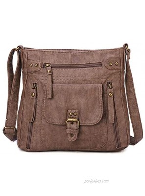 KL928 Crossbody Bags for Women Shoulder Purses and Handbags PU Washed Leather