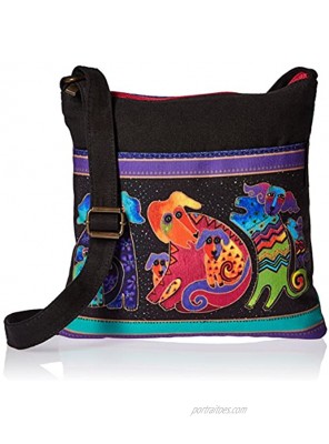 Laurel Burch Artistic Totes Crossbody 10 by 10-Inch Dogs and Doggies