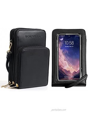 Lightweight touch screen bag purse PU Leather RFID Blocking Women Coin Purse Change Wallet Handbag with Adjustable Strap