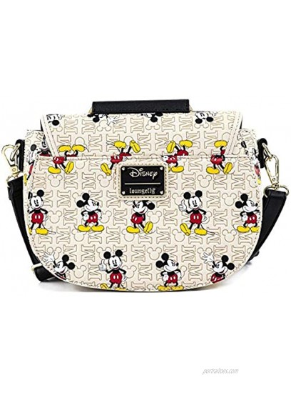Loungefly Disney Mickey Mouse Hardware Crossbody Bag Purse White Standard