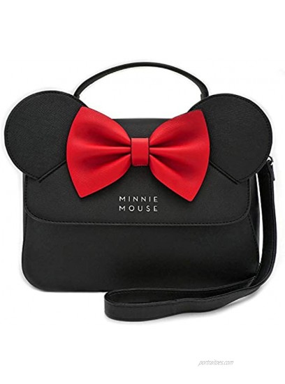 Loungefly Disney Minnie Mouse Crossbody Bag with Ears and Bow