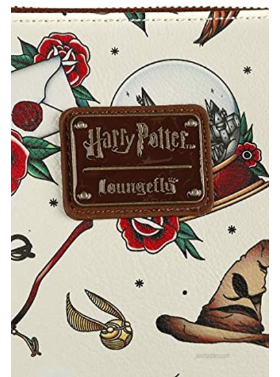 Loungefly x Harry Potter Tattoo All-Over Print Passport Crossbody Bag