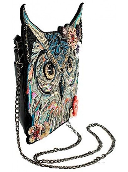 Mary Frances Spirit Owl Beaded-Embroidered Crossbody Handbag Multi