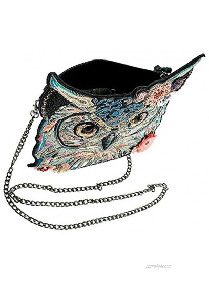 Mary Frances Spirit Owl Beaded-Embroidered Crossbody Handbag Multi