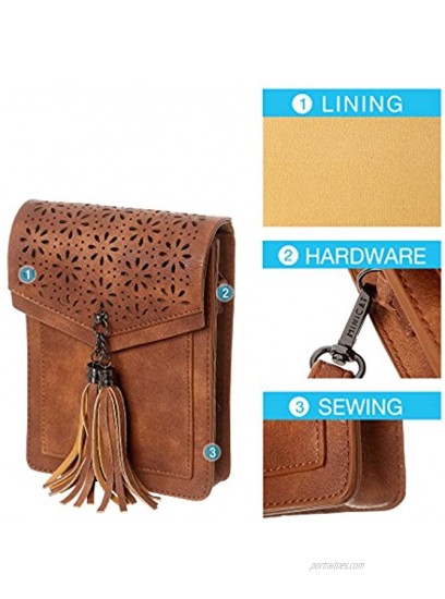 MINICAT Fringe Thicher Pocket Small Crossbody Cell Phone Purse Wallet For Women With Credit Card Slots