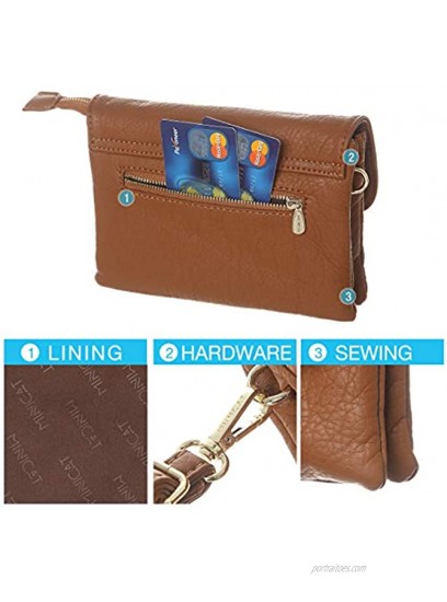 MINICAT INICAT Crossbody Purse Bulit in Wallet Small Crossbody Bags Pocketbooks for Women