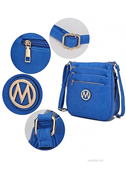 MKF Crossbody Bag for Women – PU Leather Expandable Messenger Purse – Designer Pocketbook Handbag Shoulder Strap