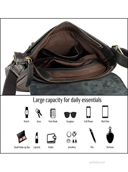 Mou Meraki Genuine Leather Crossbody Purse and Handbags Crossover Bag Over the Shoulder