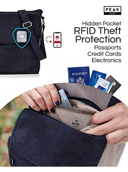 Nylon Crossbody Purse Hidden RFID Pocket Includes Lifetime Lost & Found ID