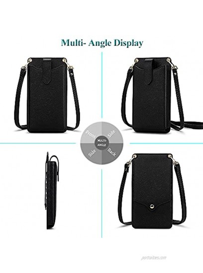 Peacocktion Small Crossbody Cell Phone Purse for Women Lightweight Mini Shoulder Bag Wallet with Credit Card Slots