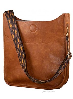 Pinafore Vegan Leather Crossbody Fashion Shoulder Bag with Adjustable Strap