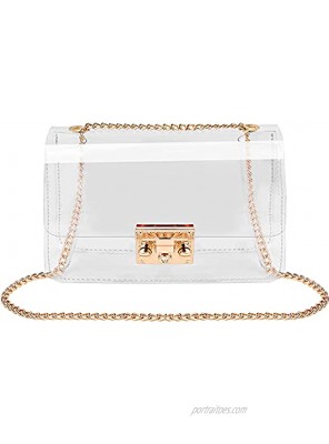 QiuQiuQi Clear Purse Crossbody Bag， Stadium Approved for Concerts Sports Events Cute for Sports Concert Prom Party Present