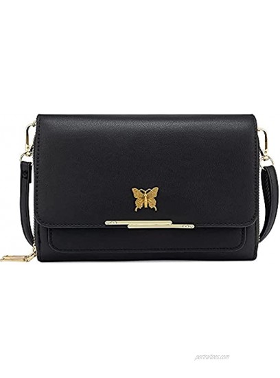 Sanxiner Crossbody Purse for Women,Stylish Small Shoulder Crossbody Bag,Butterfly Cell Phone Purse with Credit Card Slots