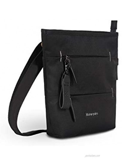 Sherpani Sadie Nylon Crossbody Bag Lightweight Shoulder Bag Fashion Purse Essential Messenger Bag Daily Cross Body Bag Medium Crossbody Purses for Women RFID Protection Raven