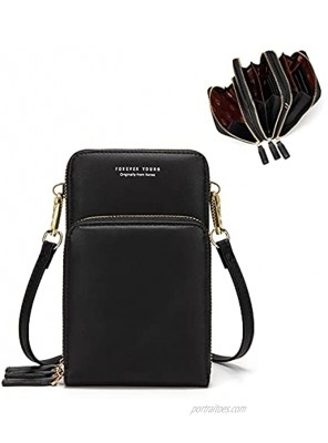 Small Crossbody Cell Phone Bag for Women Mini Shoulder Handbag Wallet Card Hold Purse