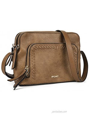 Small Crossbody Purses for Women Triple Zip Shoulder Handbags and Vegan Leather Cross Body Bag with Adjustable Strap