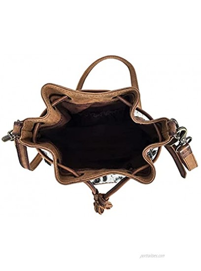 STS Ranchwear Women's Western Leather Classic Cowhide Bucket Bag