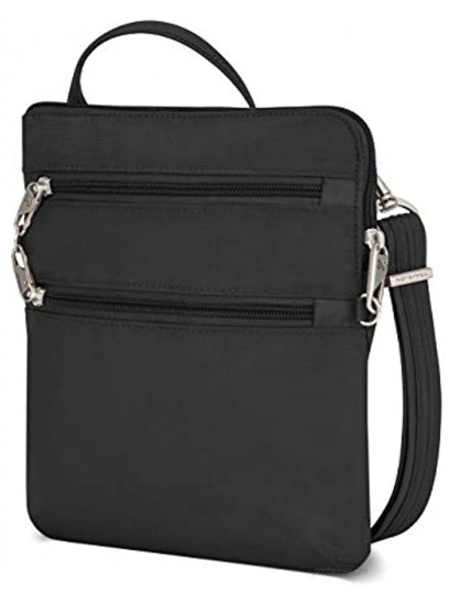 Travelon Anti-Theft Classic Slim Dbl Zip Crossbody Bag Black 9 x 10.5 x 1