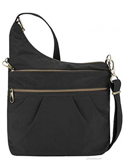 Travelon: Anti-Theft Signature 3 Compartment Nylon Crossbody Bag Black