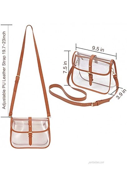 Y&R Direct Saddle Clear Purse Clear Bags for Women Stadium Approved PVC Transparent Bag Girls Gifts