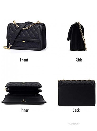 YXBQueen Genuine Leather Handbags Crossbody Quilted Bag Crossbody Handbag Small Chain Purses for Women