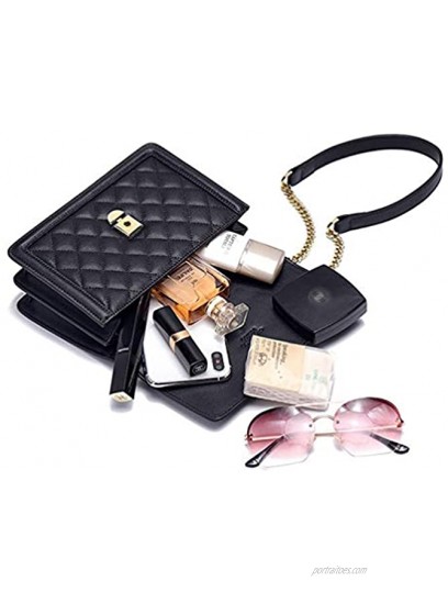 YXBQueen Genuine Leather Handbags Crossbody Quilted Bag Crossbody Handbag Small Chain Purses for Women