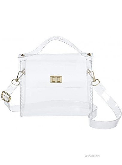 AOCINA Clear Crossbody Purse Bag PGA Stadium Aprroved Clear Handbags for Work Concerts Sports Events