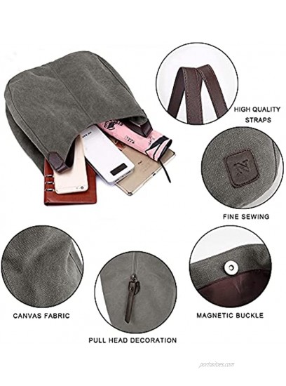 Canvas sling boho purses for women hobo bags Multi-pocket Cotton Casual Handbag