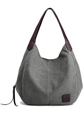 Canvas sling boho purses for women hobo bags Multi-pocket Cotton Casual Handbag