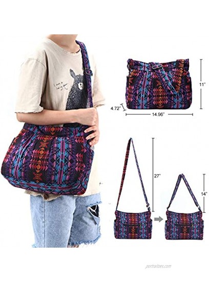 Casual Ladies Women Large Durable Fabric Cross Body Hobo Shoulder Messenger Bag Travel Purse Wallet Handbag Tote Bag