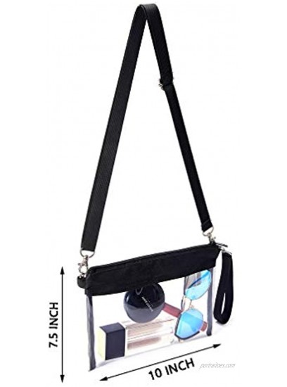 Clear Bag Stadium Approved Clear Purse Clear Crossbody Bag for Concert Bench Travel Work Sporting Event