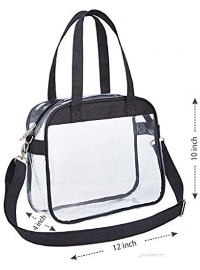 Clear Tote Bag Stadium Approved Clear Purse for Gym Work Travel or Concert Grey 12.5 x 10 x 4.5