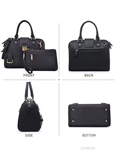 Dasein Women Barrel Handbags Purses Fashion Satchel Bags Top Handle Shoulder Bags Vegan Leather Work Bag