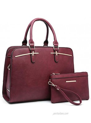 Dasein Women Satchel Handbags Shoulder Purses Totes Top Handle Work Bags with 3 Compartments
