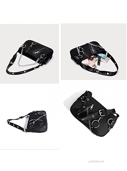 FONETTOS Punk Bag Gothic Tote Bag Cool Style Women Shoulder Bags Rock Fashion Handbag
