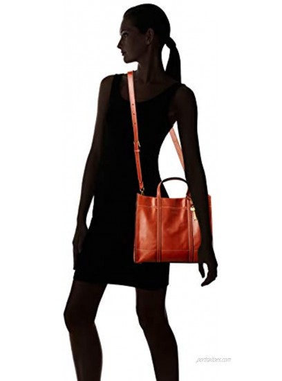 Fossil Women's Carmen Leather Shopper Tote Purse Handbag