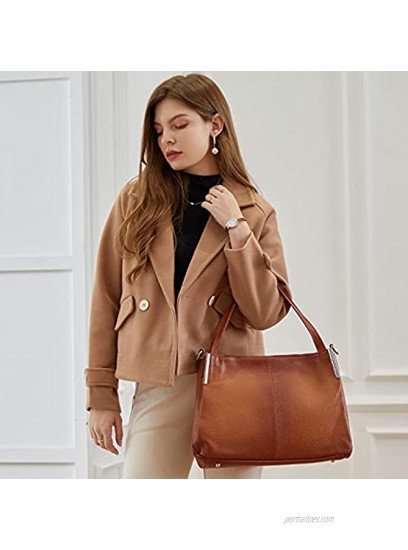 Heshe Women’s Genuine Leather Handbags Top Handle Totes Bags Shoulder Handbag Satchel Designer Purse Cross Body Bag for Lady