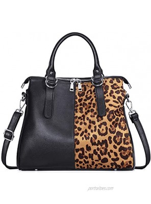 IBFUN Handbags for Women PU Leather Satchel Purse Ladies Shoulder Bags Top Handle Tote Black