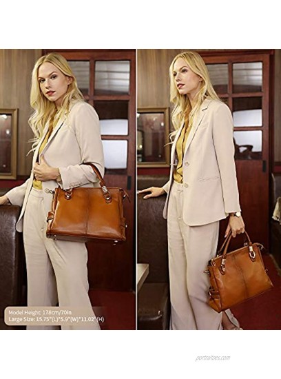 Kattee Women's Genuine Leather Purses and Handbags Satchel Tote Shoulder Bag
