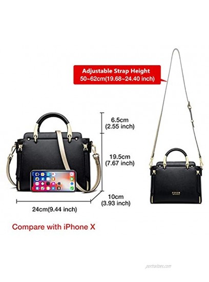 Leather Handbags for Women Ladies Top-handle Bags with Adjustable Strap