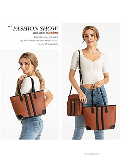 Lovevook Purses and Crossbody Bags for Women Fashion Tote Handbags Work Shoulder Bag Satchel Purse Set 3pcs